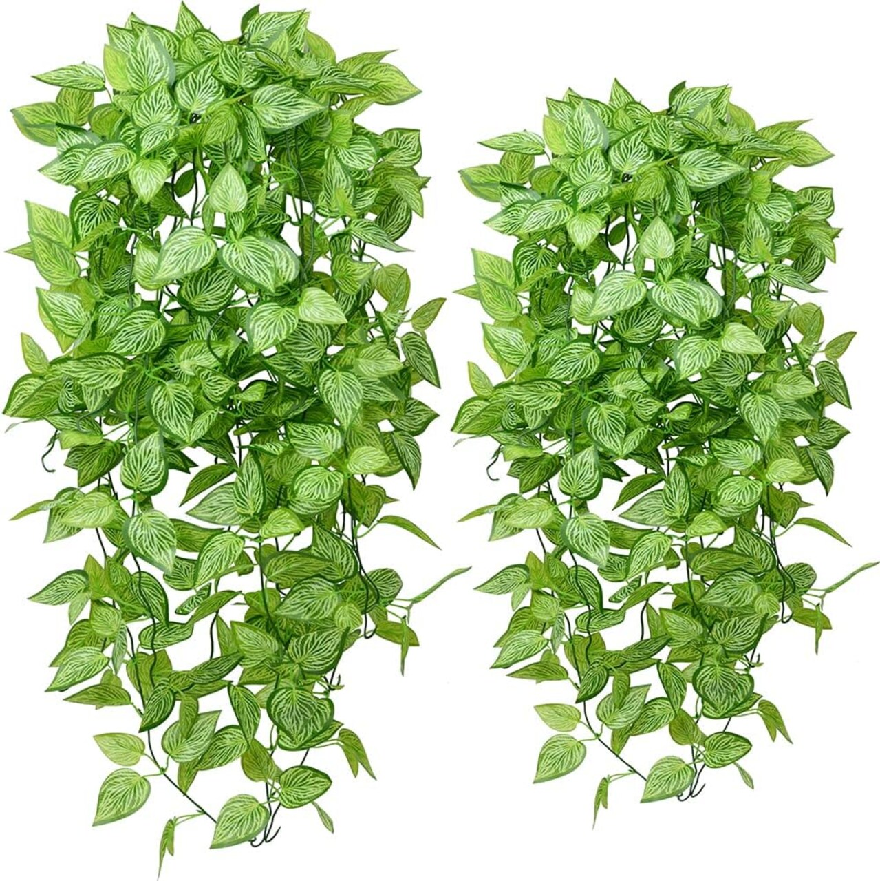 2pcs Fake Hanging Plant Artificial (6pcs-fall Orange) 10"D x 14"W x 32"H